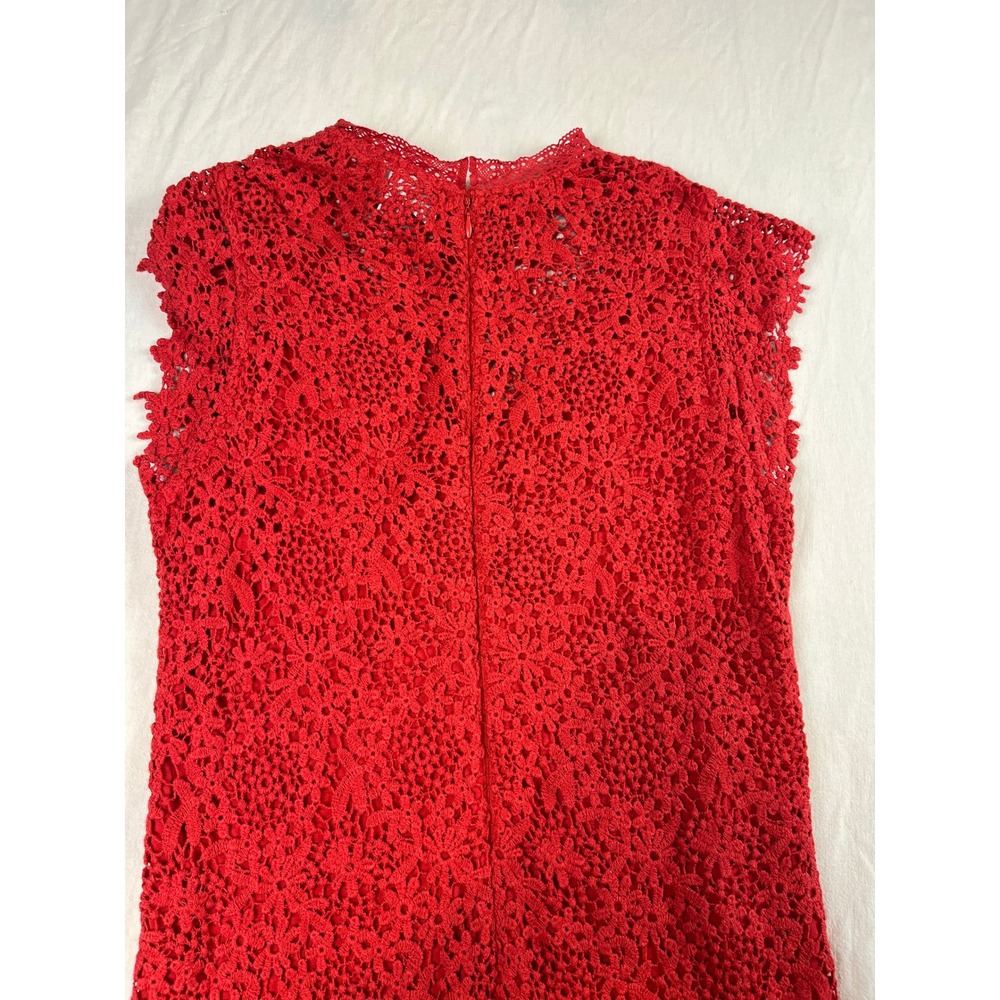 Velvet by Graham & Spencer Red Crochet Lace Shift Dress Sleeveless Small NEW - Picture 9 of 9